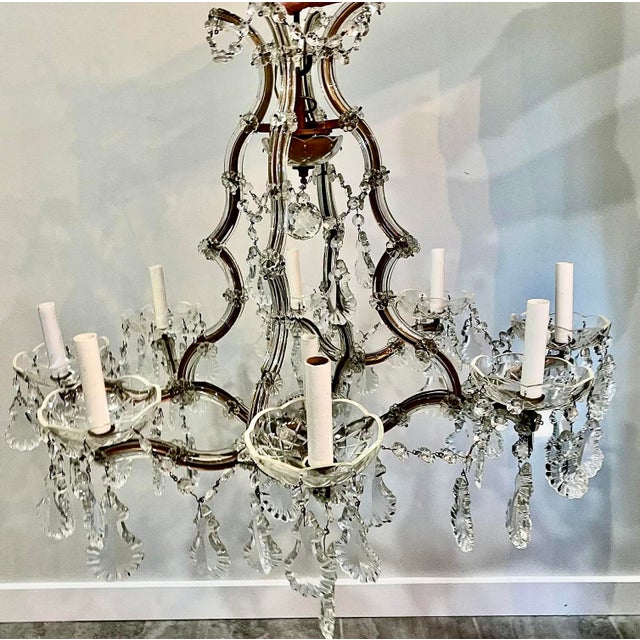 Louis XVI Style Crystal 8-Arm Chandelier For Sale - Image 4 of 11