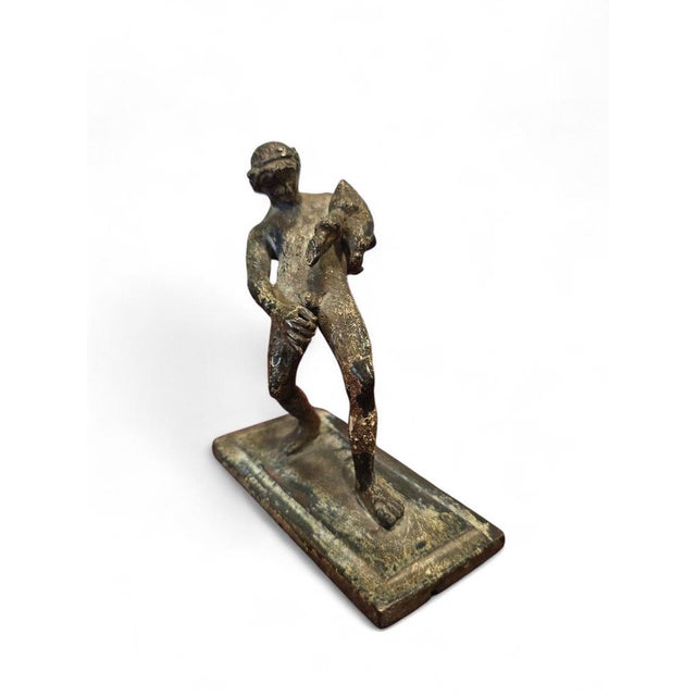 Gold 19th Century Bronze of Satyr Serving Wine after an Ancient Pompeian Model For Sale - Image 8 of 10