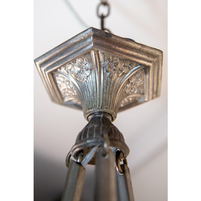 Metal Art Deco Ceiling Light, France, 1930 For Sale - Image 7 of 9