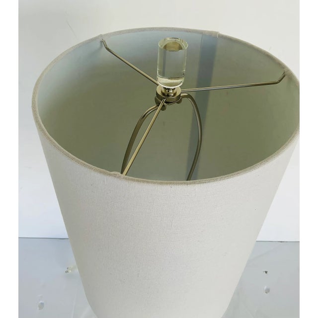 Modern Polished Nickel and Crystal Buffet Lamp For Sale - Image 4 of 5