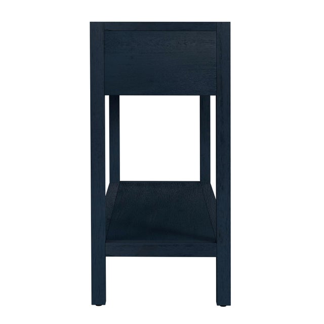 2020s Lark 44 in. W Rectangular Wood 2 Drawer Console Table with Lower Open Shelf, Navy Blue For Sale - Image 5 of 8