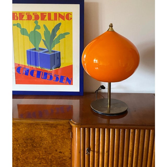 Mid-Century Modern Orange Glass Table Lamp, Vistosi Italy, 1960s For Sale - Image 12 of 12