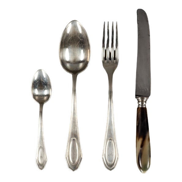 Alpacca Cutlery Model Veritable, 1920s, Set of 48 For Sale