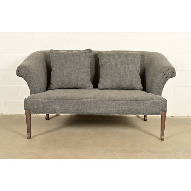 Baker Furniture English Regency Rolled Arm Sofa of Loveseat For Sale - Image 15 of 15