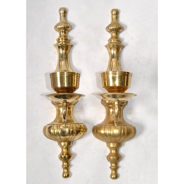 Pair of Maison Jansen Style Neoclassical non electrified solid Cast Bronze Sconces, Candle Wall Lamps. The decorative Wall...