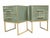 Contemporary Sage Green Murano Glass Nightstands with Brass Frames from Justfurnituress SRL, Set of 2 For Sale - Image 3 of 8