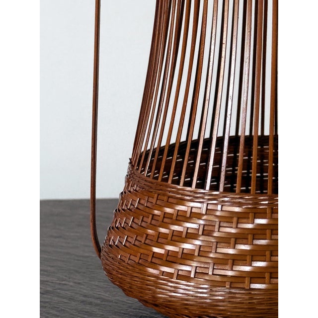 Japanese Woven Bamboo Ikebana Basket by Jin Morigami For Sale - Image 10 of 13