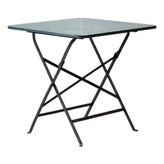 Vintage Folding Table in Metal with Cast Iron Frames, 1950s For Sale