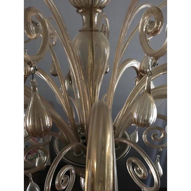 Gold Mid-Century Modern Murano Blown Glass Chandelier, Italy, 1960s For Sale - Image 8 of 18