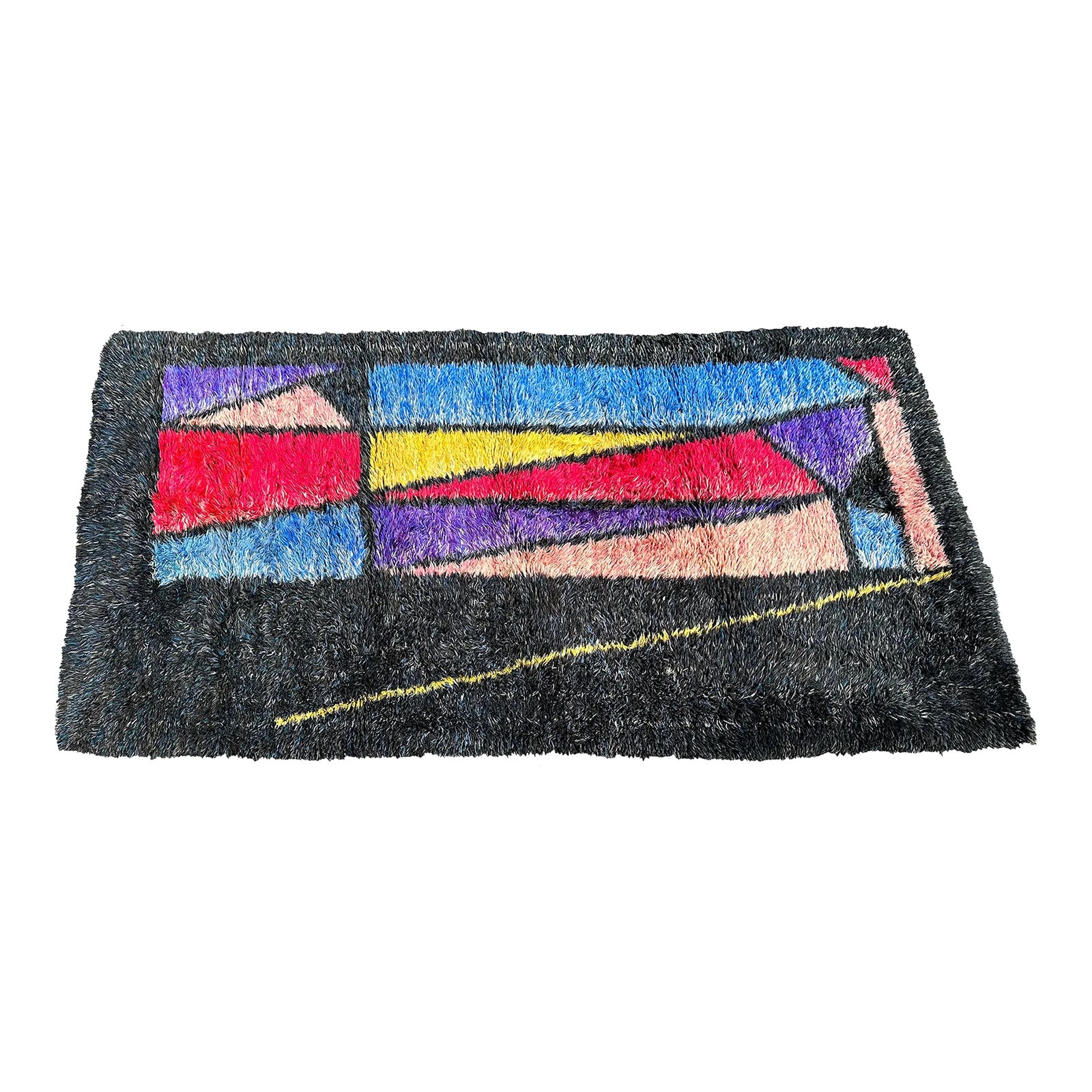 Mid Century Modern Rya Shag Rug 6 X 11 | Chairish