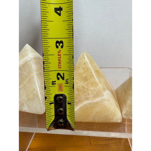 Gemstone 1980s Orange Calcite Pyramids: Natural Abundance Stones Set of 3 For Sale - Image 7 of 8