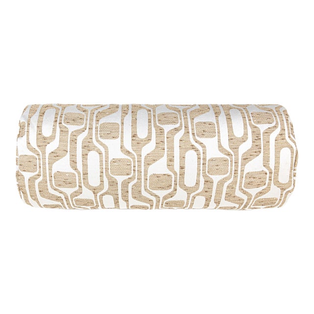 The House Of Scalamandré Telly Bolster Pillow In Toast For Sale