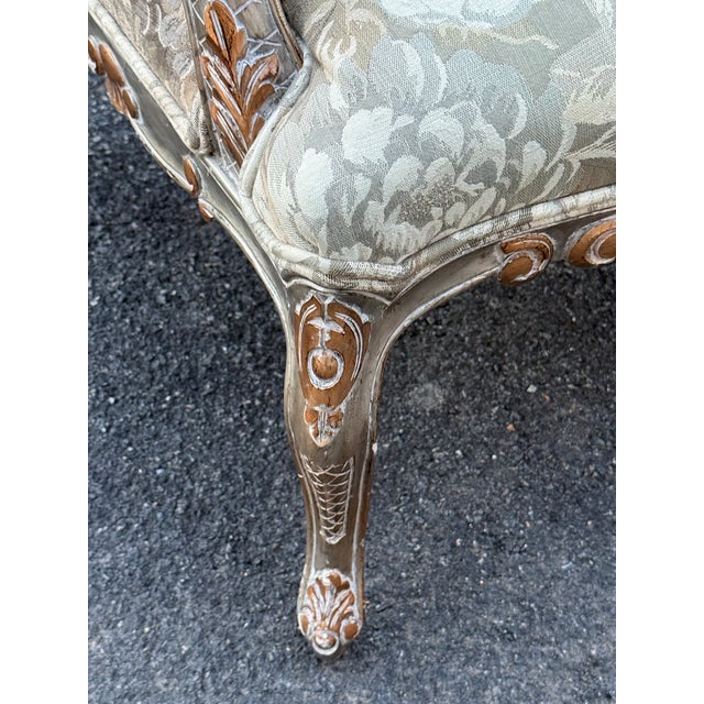 Kreiss Collection Parcel Gilt Carved French Bergere Chairs - A Pair For Sale - Image 12 of 12
