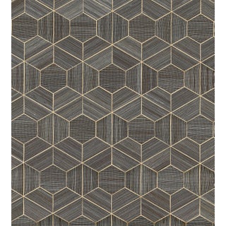 The House of Scalamandre Hive Abaca Wallcovering, Graphite For Sale