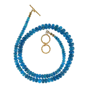 Graduated Rondelles of Neon Apatite Necklace