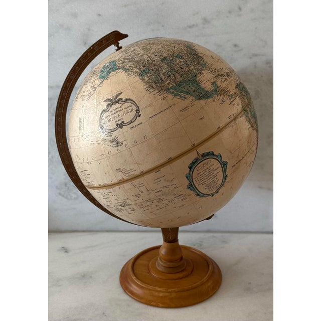 Replogle Globes Vintage Replogle World Classic Series Globe on Wood Base For Sale - Image 4 of 9