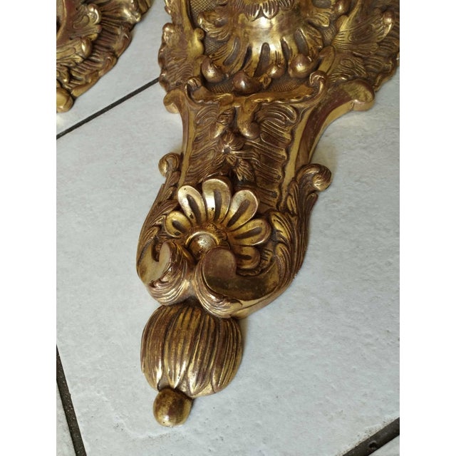 1970s Regency Wall Consoles in Gilded Carved Wood, 1970s, Set of 4 For Sale - Image 5 of 10