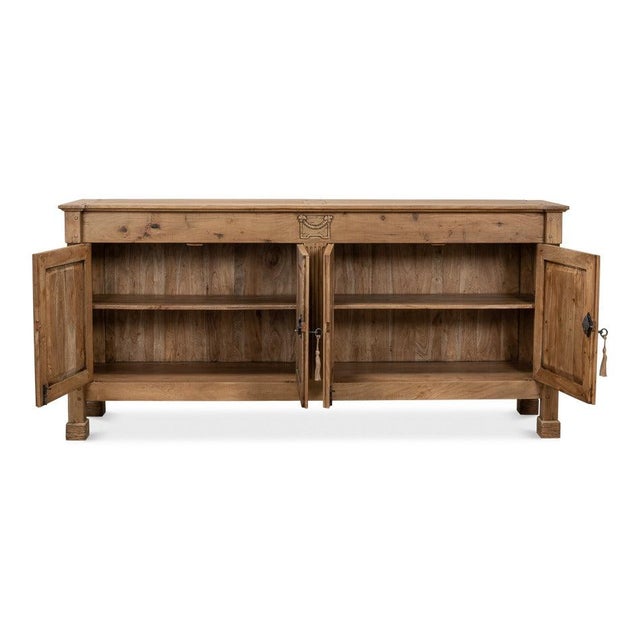 Traditional Traditional Credenza, 79" - Driftwood Four-Door For Sale - Image 3 of 11