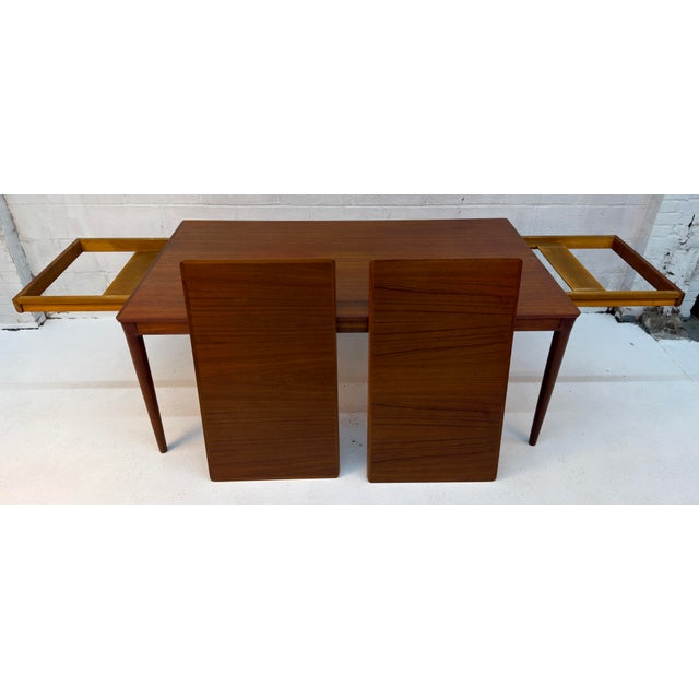 Vintage Danish Mid-Century Modern Teak Expandable Dining Table For Sale - Image 13 of 18