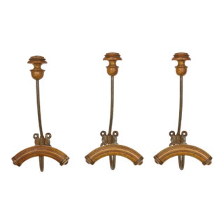 Antique French Coat/Hat Hooks Set of 3 For Sale