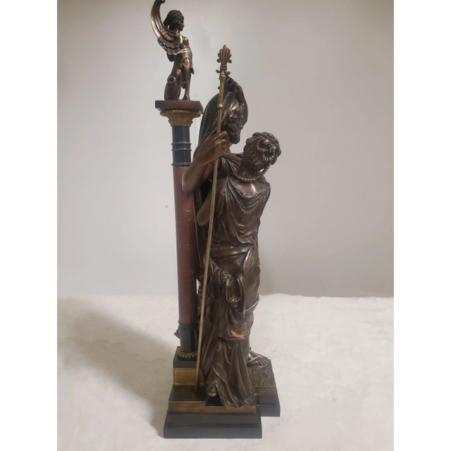 French 19th Century Parcel Silver & Gilt Bronze Sculpture of a Man & Woman For Sale - Image 11 of 13