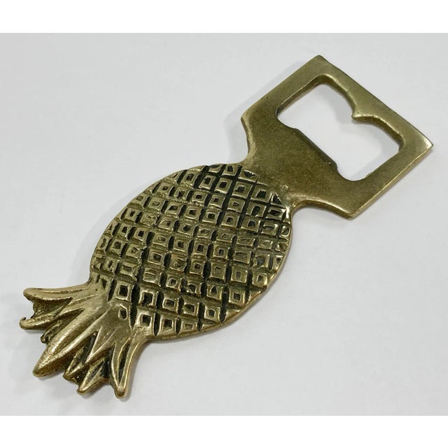 Vintage Brass Pineapple Motif Bottle Opener For Sale - Image 4 of 4