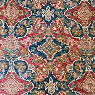 Vintage Fabric With Geometric Pattern 3.25 Yards For Sale