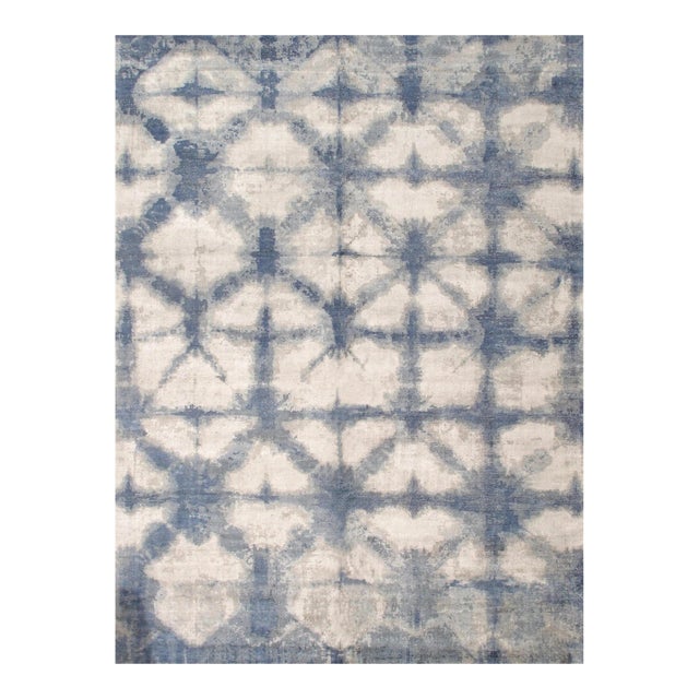 Pasargad Home Shibori Silver Area Rug- 8' 0" X 10' 0" For Sale