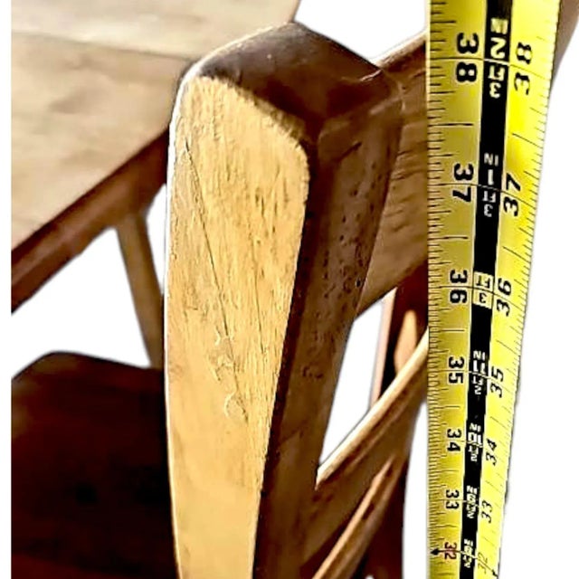 Farmhouse Vintage Amish Style Expandable Rustic Farmhouse Kitchen Table and 4 Ladderback Chairs For Sale - Image 3 of 12