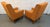 Orange Pair of Vintage Mid-Century Modern Orange Upholstered Armchairs For Sale - Image 8 of 13