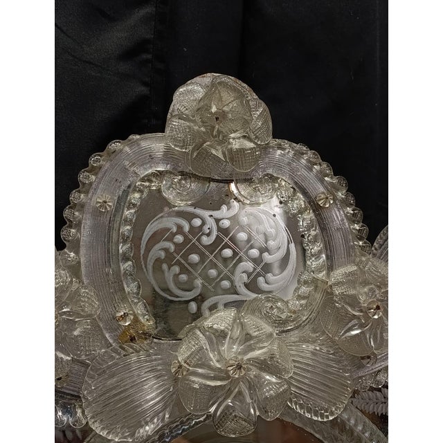 1950s Antique Murano Glass Mirror, 1950s For Sale - Image 5 of 9