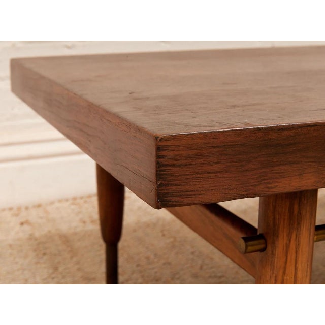 Wood Walnut Vintage Coffee Table For Sale - Image 7 of 12
