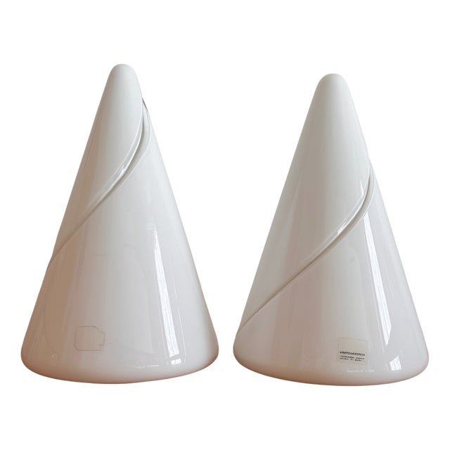 Cone-Shaped Lamps in Murano Glass, 1970s, Set of 2 For Sale