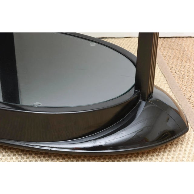 Black Vintage Art Deco Moderne Ebonized Wood Sculptural Bar Cart or Trolley, 1930's For Sale - Image 8 of 10