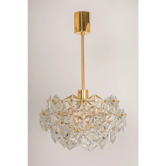 Kinkeldey Petite German Brass and Crystal Glass Chandeliers by Kinkeldey, 1970s For Sale - Image 4 of 16