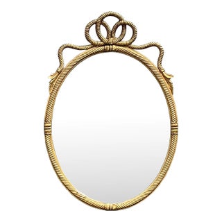 Vintage Gilt Rope and Tassle Mirror For Sale