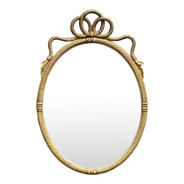 Vintage Gilt Rope and Tassle Mirror For Sale