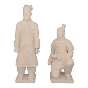 Pair of Terra Cotta Chinese Warrior Sculptures Qin Shi Replicas