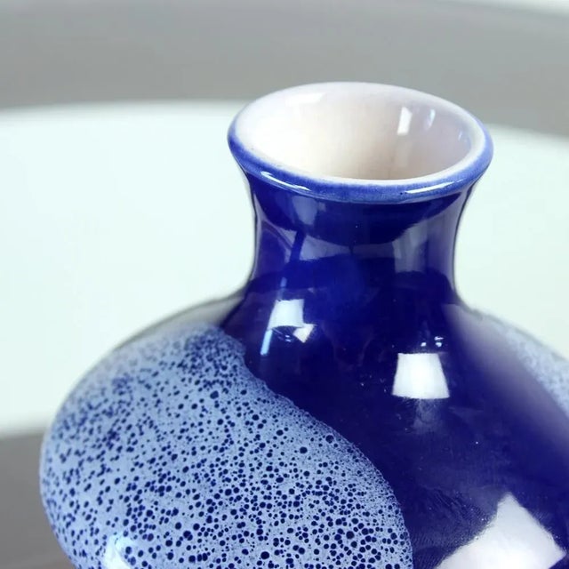 Mid-Century Modern Mid-Century Blue Ceramic Vase, Former Czechoslovakia, 1960s For Sale - Image 3 of 10