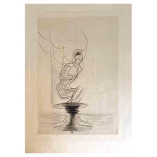 After Odilon Redon, Illustration from the Series Les Fleurs du Mal, 1923, Etching For Sale