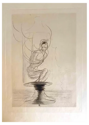 After Odilon Redon, Illustration from the Series Les Fleurs du Mal, 1923, Etching