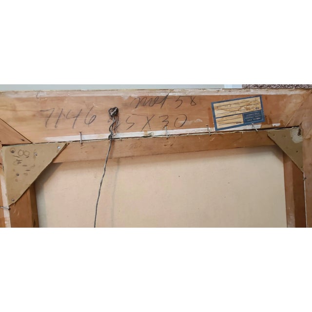 Mid-Century Modern “A Lazy Day” (1939) by G. Patterson – Signed Original Oil on Canvas – Ornate Gilt Frame With Provenance & 1980 Appraisal For Sale - Image 3 of 6