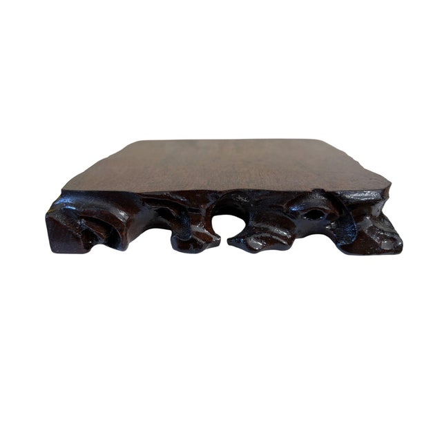 Vintage Chinoiserie Solid Wood Stand 5.5'w For Sale - Image 4 of 7