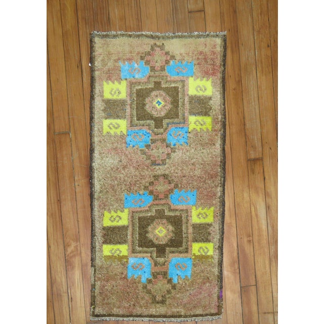 1950s 1950s Mini Turkish Anatolian Rug For Sale - Image 5 of 5