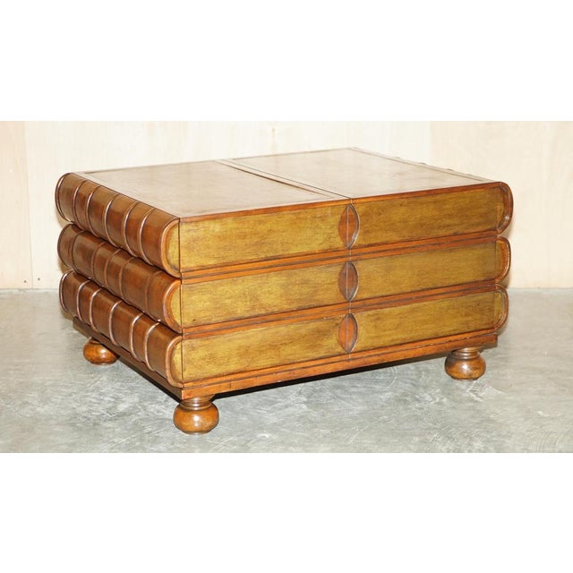 We are delighted to offer for sale this lovely Theodore Alexander stack of Scholars books coffee table with six large...