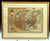 Old or antique colored engraving of Munster's 1572 map of Paris, circa 19th or 20th century (Frame was not opened to look...