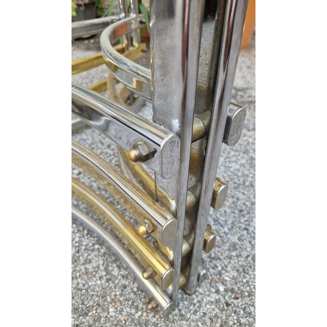 Vintage Dining Table in Chrome and Brass, 1960s For Sale - Image 11 of 13