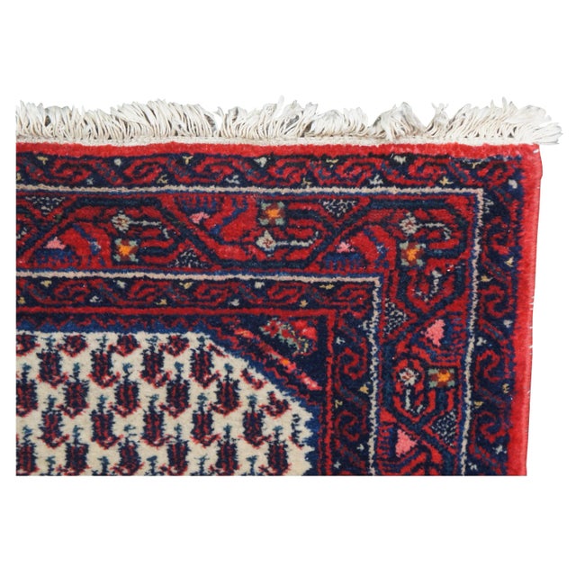Vintage Mid Century Hand Knotted Senneh Wool Area Rug For Sale - Image 4 of 10