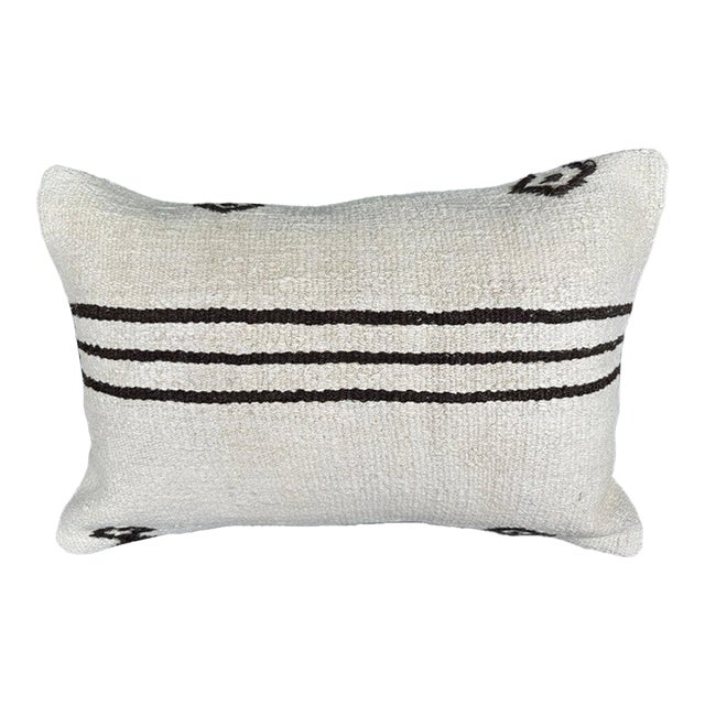 Turkish Hemp Pillow Cushion Natural Beige Brown Pillow Cushion Cover 16 "x 24" For Sale