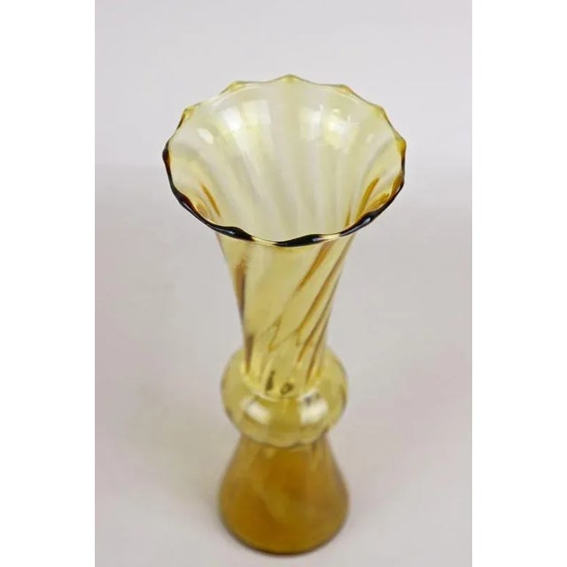 Vintage Austrian Art Deco Glass Vase, 1920 For Sale - Image 14 of 16